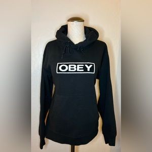 OBEY hoodie, M, black, gently used/minimally faded